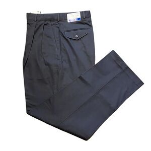 Vintage LANDS END Men’s Size W40L 16462N Dark Gray Pleated 100% Cotton Pants NWT